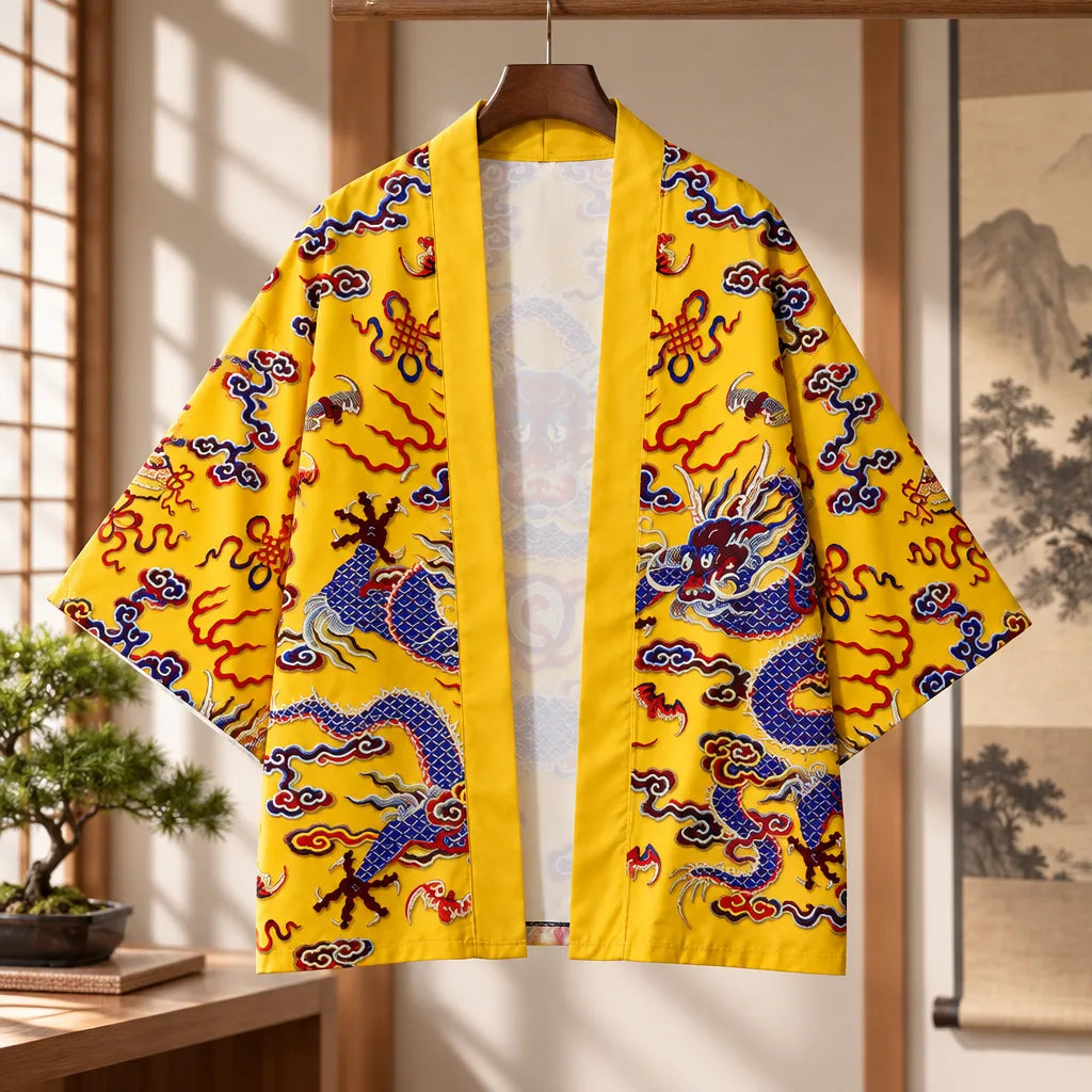 Cardigan kimono motif dragon
