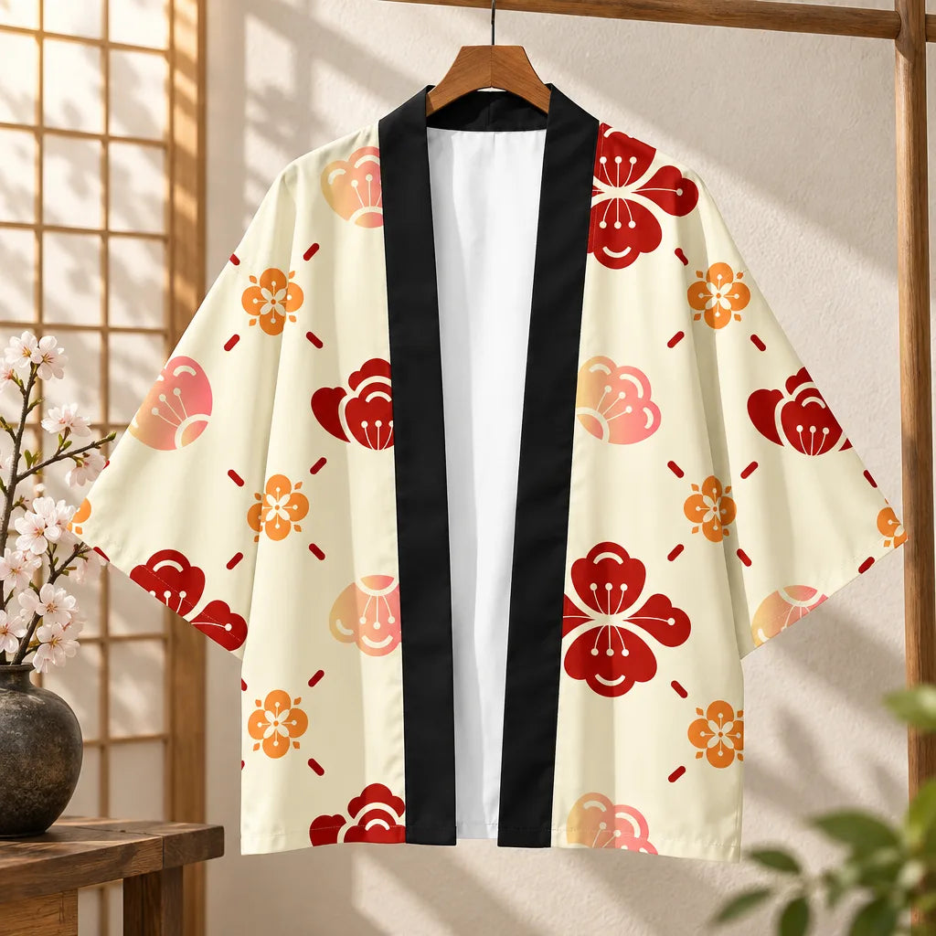 Kimono imprimé d’inspiration japonaise