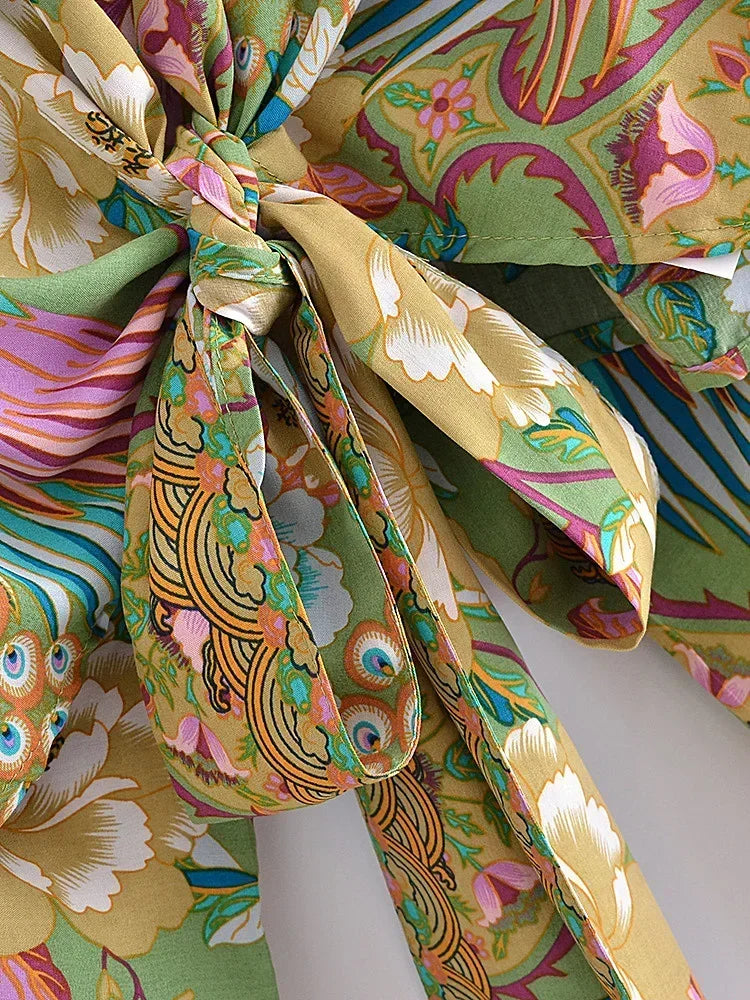 Robe kimono courte imprimé
