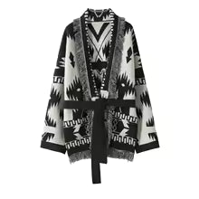 Haute qualité femmes 100% cachemire tricot Jacquard pull manteau Vintage glands Cardigan automne hiver luxe femme vêtements hauts