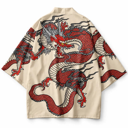 Cardigan kimono motif dragon