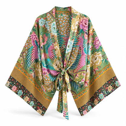 Robe kimono courte imprimé