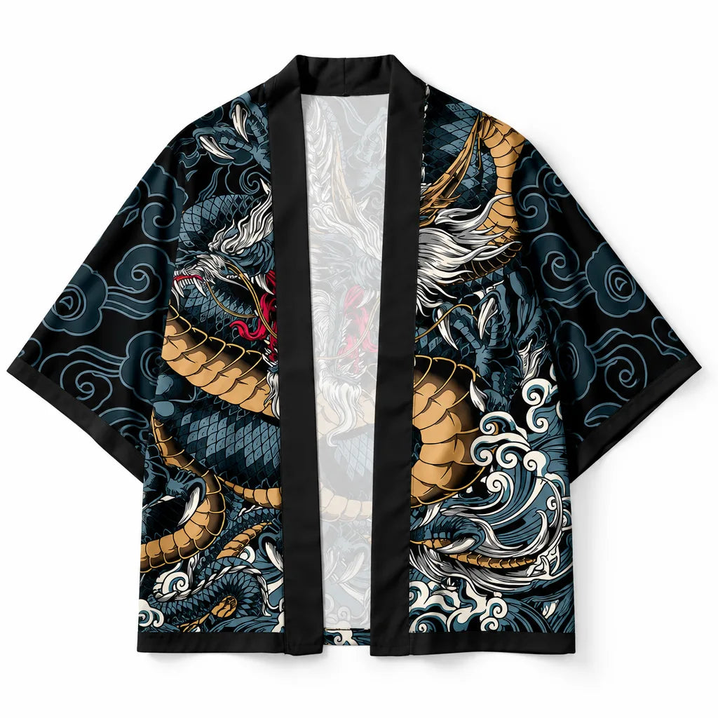 Cardigan kimono motif dragon