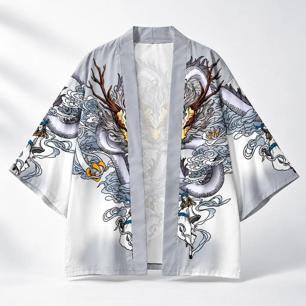 Cardigan kimono motif dragon