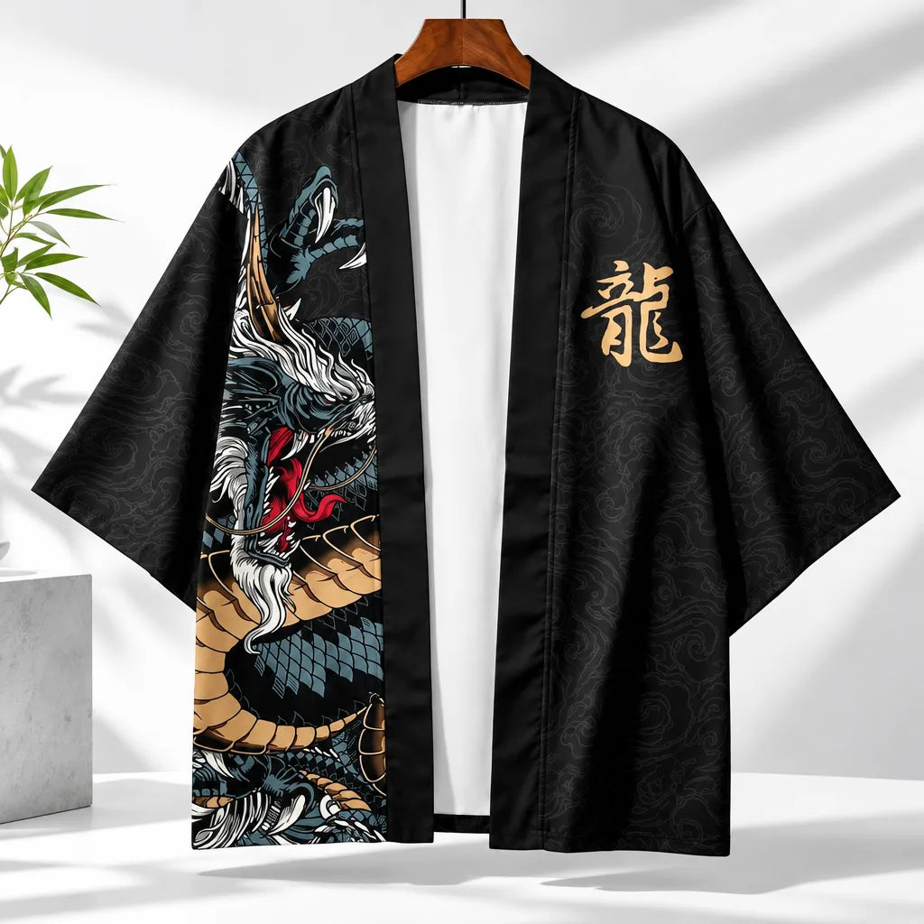 Kimono cardigan homme motif
