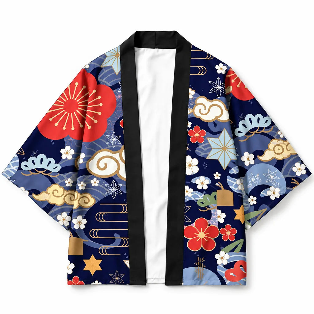 Kimono imprimé d’inspiration japonaise