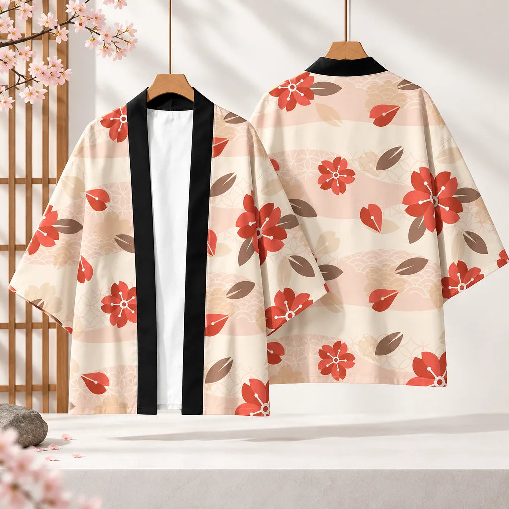 Kimono floral d’inspiration japonaise