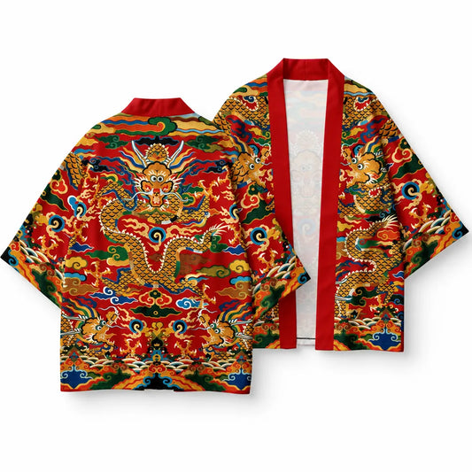 Cardigan kimono motif dragon