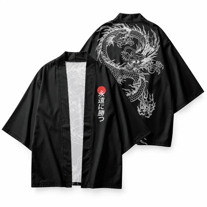 Cardigan kimono motif dragon