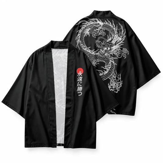 Cardigan kimono motif dragon