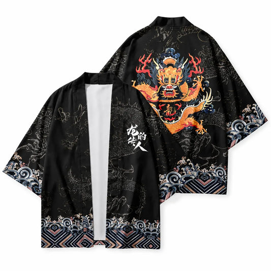 Cardigan kimono motif dragon