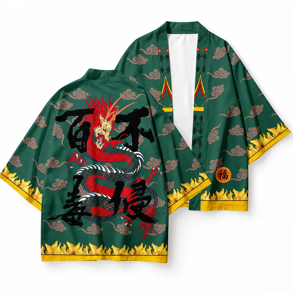 Cardigan kimono motif dragon