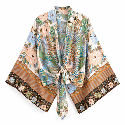 Robe kimono courte imprimé