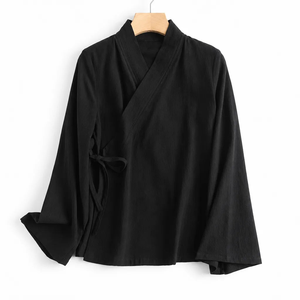 Chemise kimono cravate devant