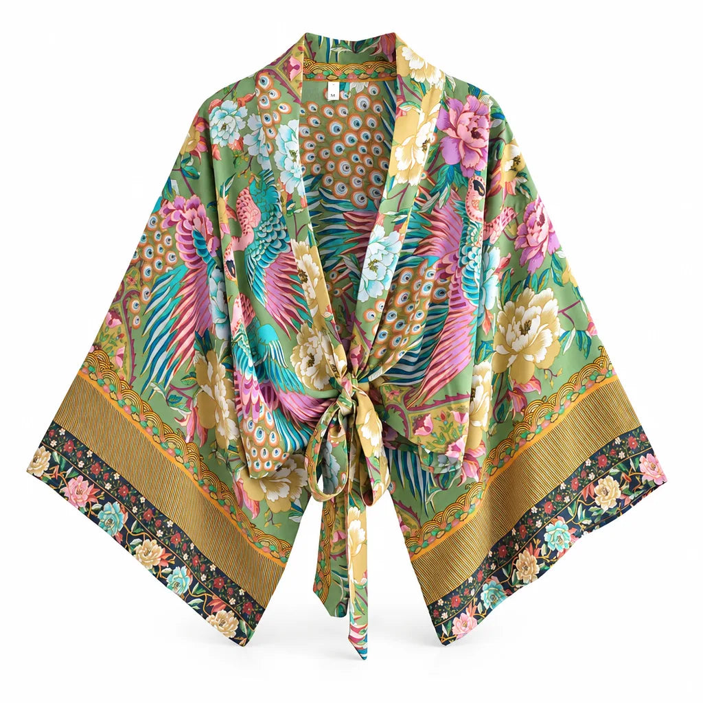 Robe kimono courte imprimé