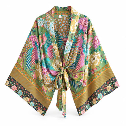 Robe kimono courte imprimé