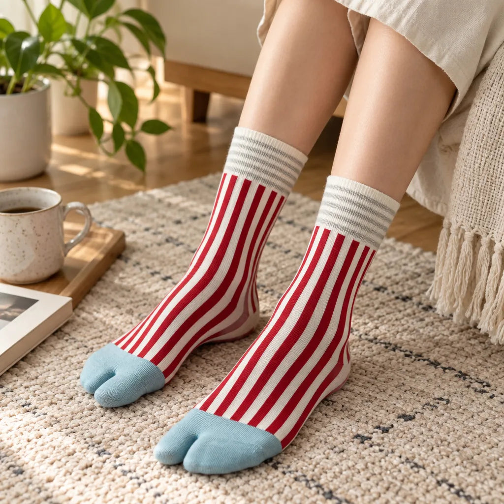 Chaussettes Tabi à rayures
