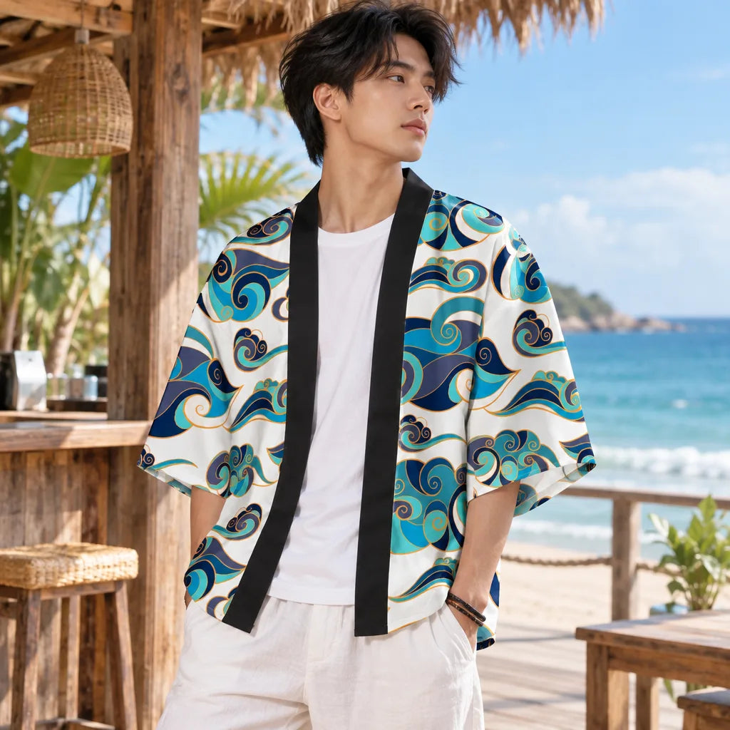 Kimono imprimé d’inspiration japonaise