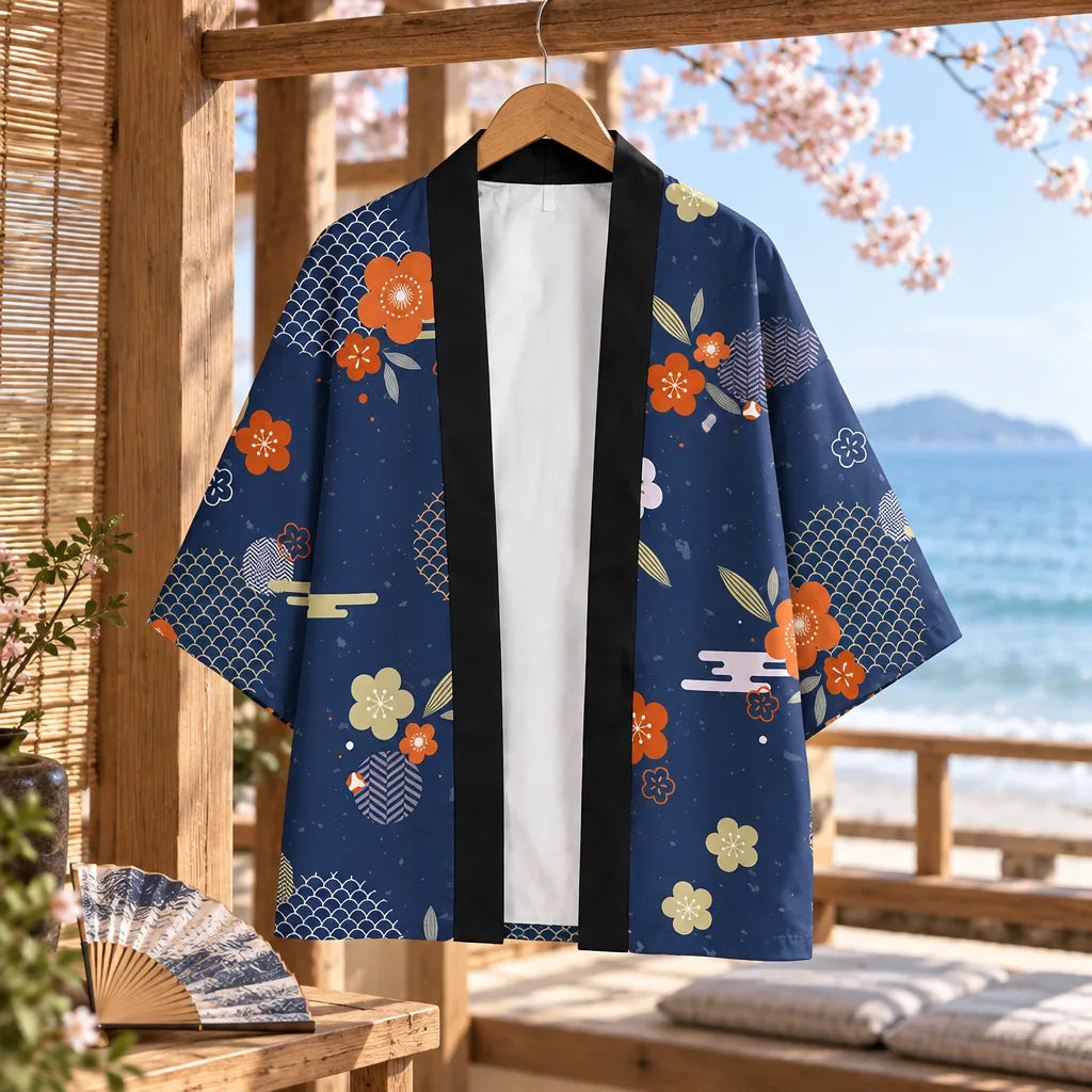 Kimono floral d’inspiration japonaise