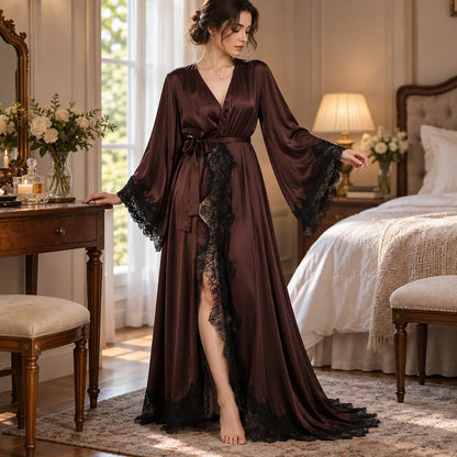 Peignoir kimono long en dentelle
