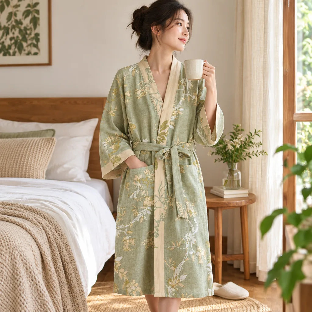 Peignoir en coton tissé