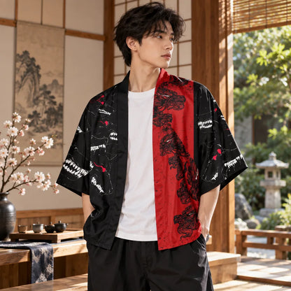 Cardigan kimono motif dragon