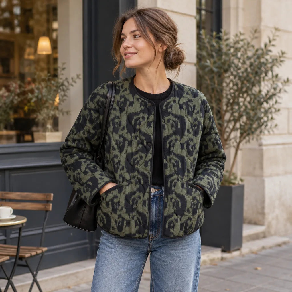 Veste en coton imprimée polyvalente décontractée FF - 1