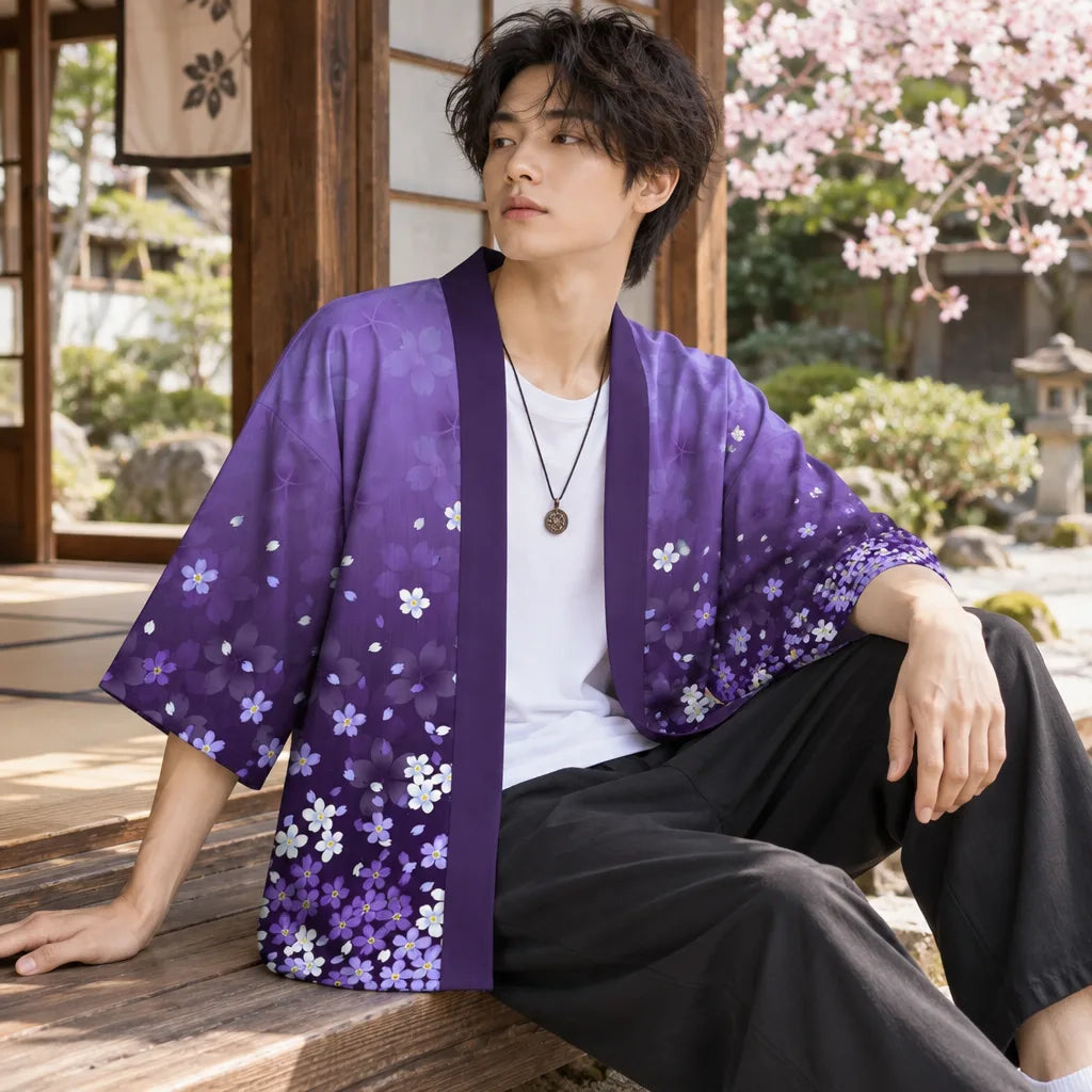 Kimono Cardigan imprimé fleurs