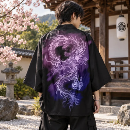 Cardigan kimono motif dragon