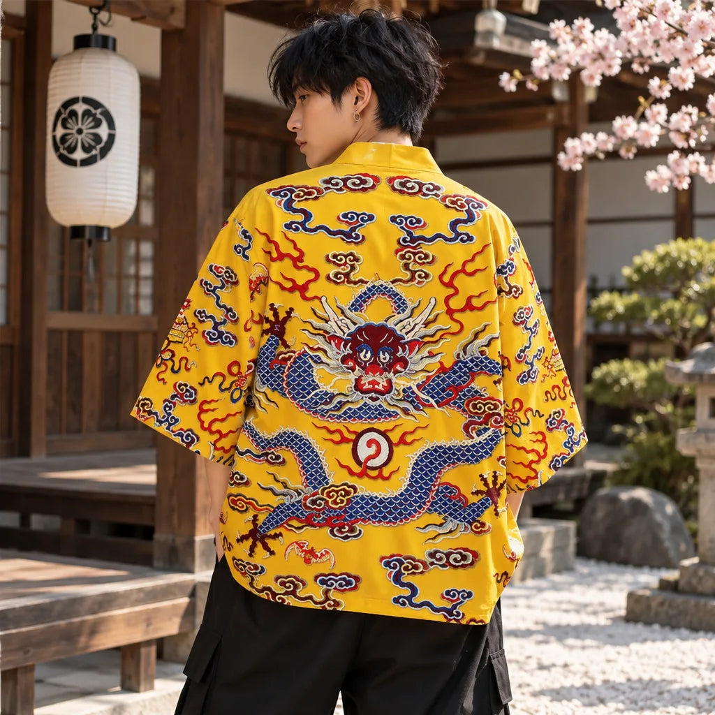 Cardigan kimono motif dragon