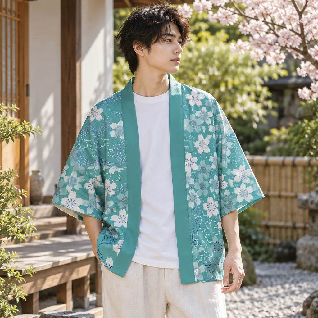 Kimono Cardigan imprimé fleurs