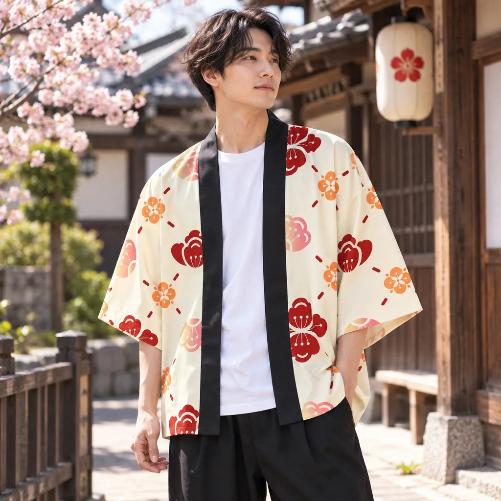 Kimono imprimé d’inspiration japonaise