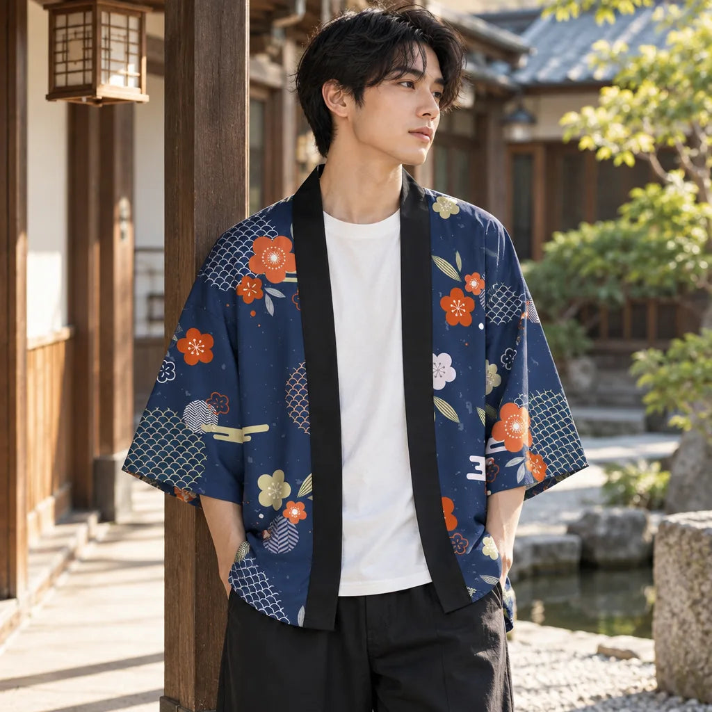 Kimono floral d’inspiration japonaise