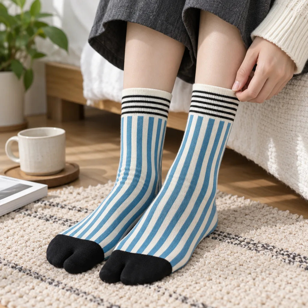 Chaussettes Tabi à rayures