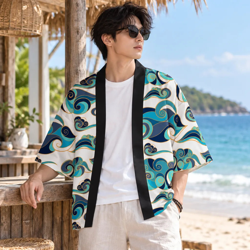 Kimono imprimé d’inspiration japonaise