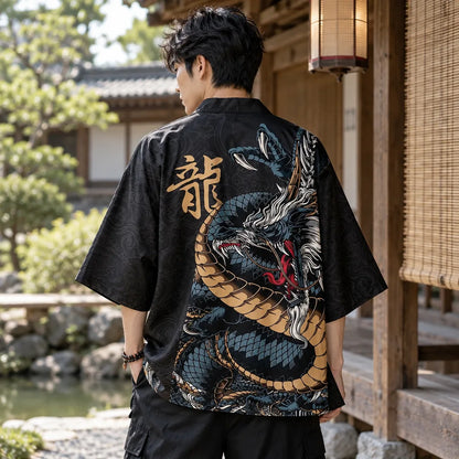 Kimono cardigan homme motif