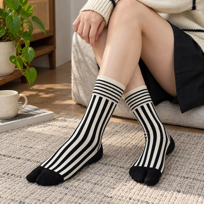 Chaussettes Tabi à rayures