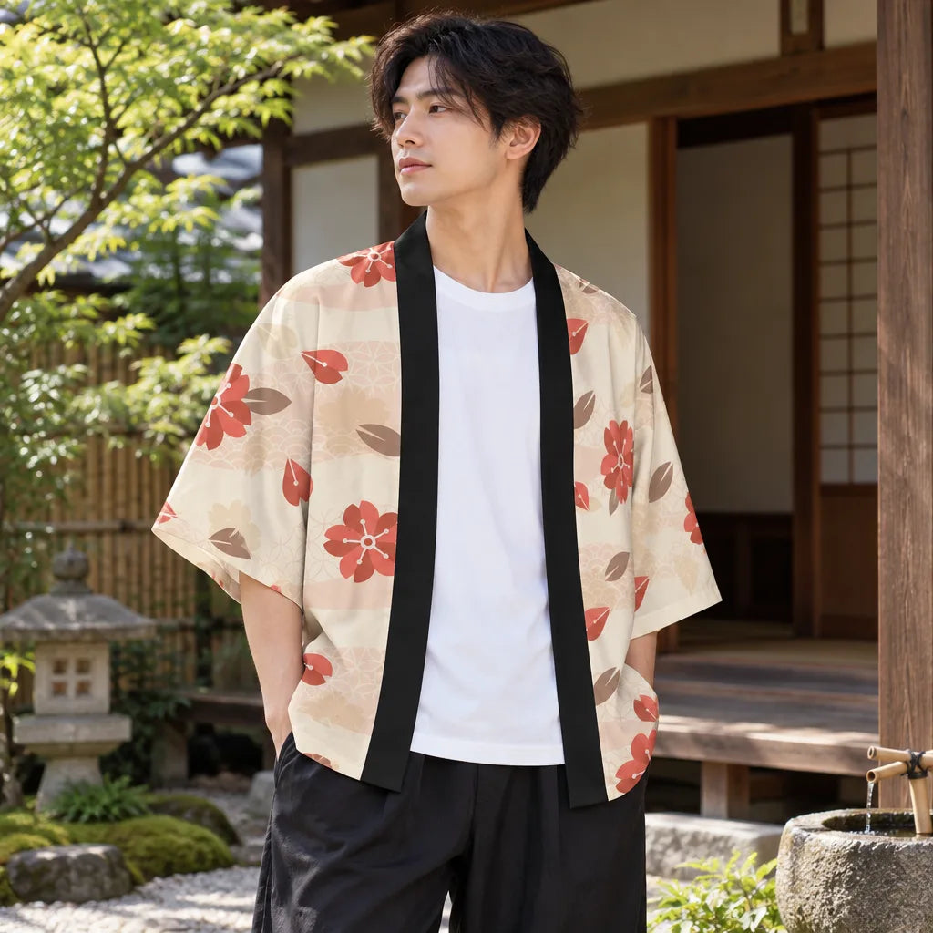 Kimono floral d’inspiration japonaise