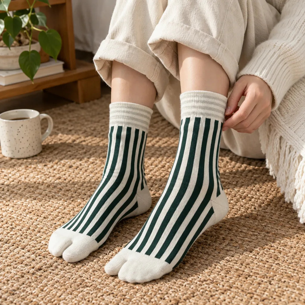 Chaussettes Tabi à rayures