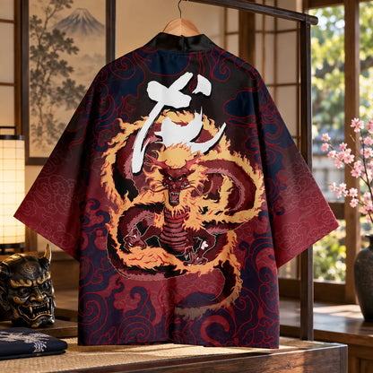 Cardigan kimono motif dragon