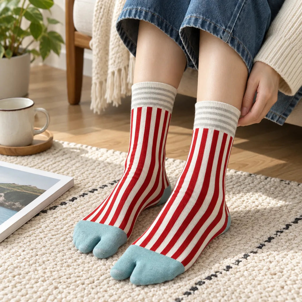 Chaussettes Tabi à rayures