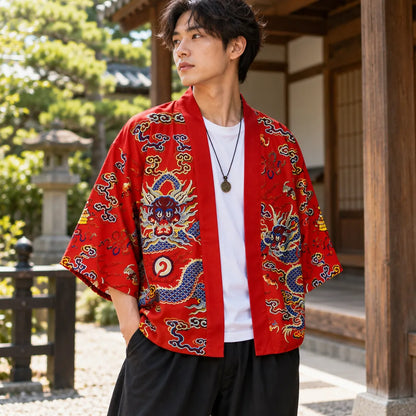 Cardigan kimono motif dragon