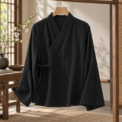 Chemise kimono cravate devant