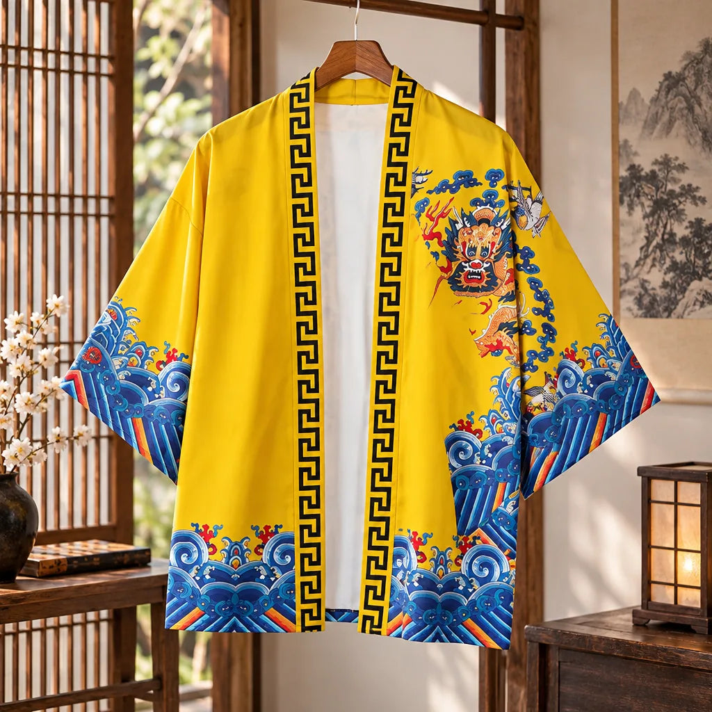 Cardigan kimono motif dragon