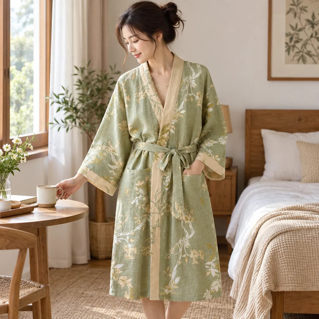 Peignoir en coton tissé