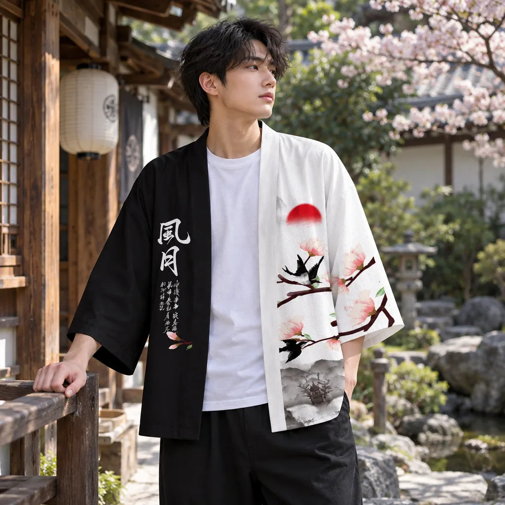 Kimono noir et blanc
