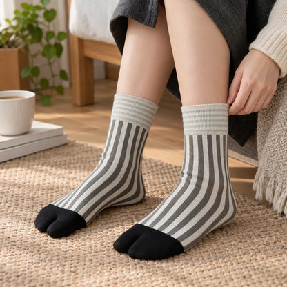 Chaussettes Tabi à rayures