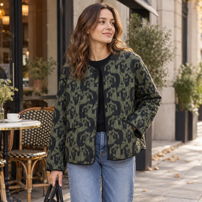Veste en coton imprimée polyvalente décontractée FF - 1