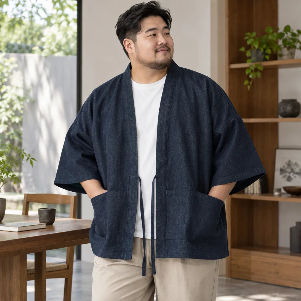 Veste kimono effet denim