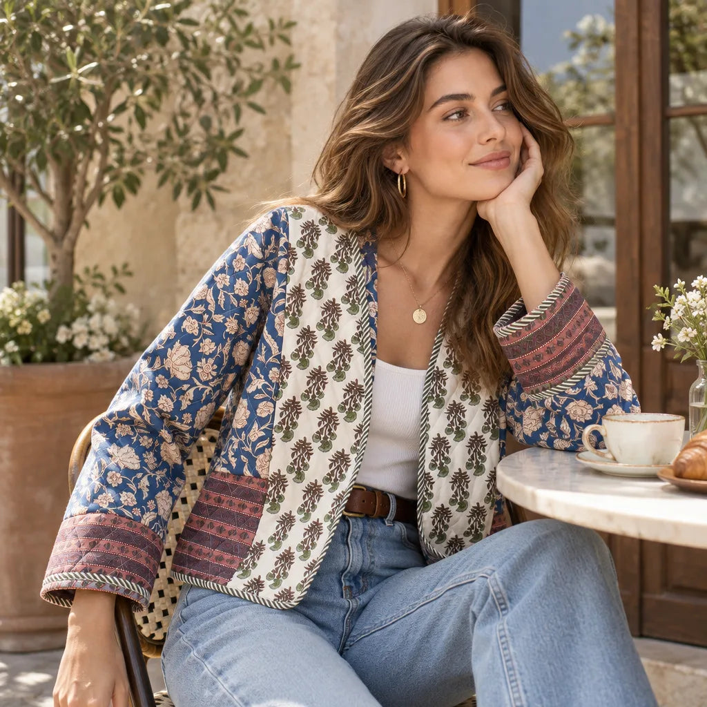 Veste en coton imprimée polyvalente décontractée FF - 6